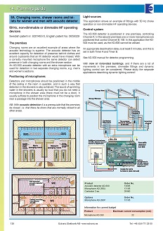 click here to download the application illustrator a cutsheet from the lighting control Extronic handbook for a changing room, shower room or women and men toilets for energy saving in lighting 